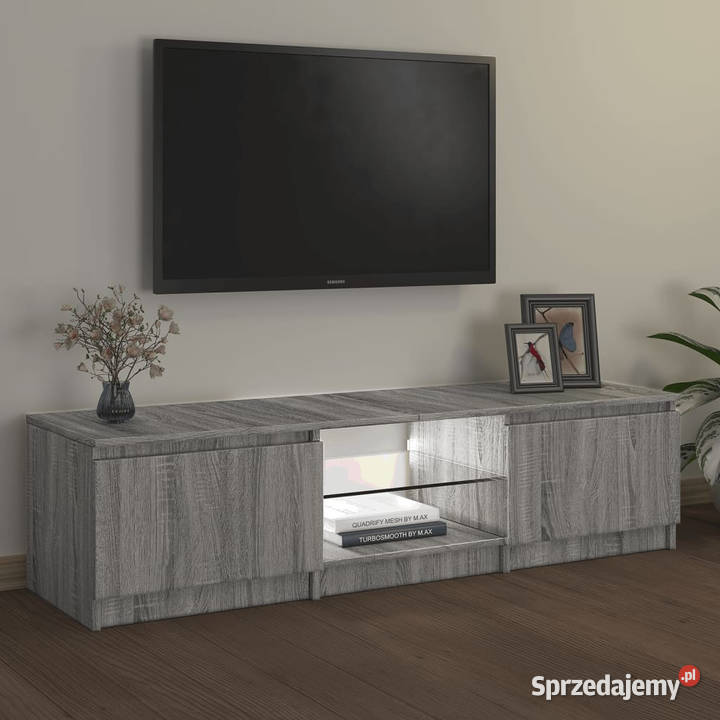Szafka pod TV z LED szary dąb sonoma 140x40x355 RTV Warszawa