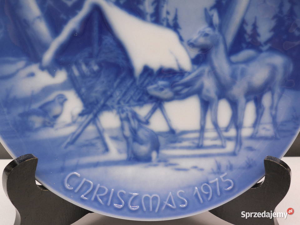 Talerz Świąteczny 1975 ROYALE Blue Winter China Raszków