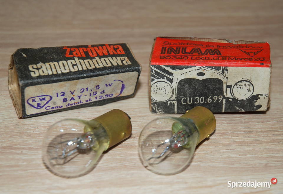 Żarówka samochodowa INLAM 12V 21 5W NOWA PRL osobowe Oświetlenie Lublin