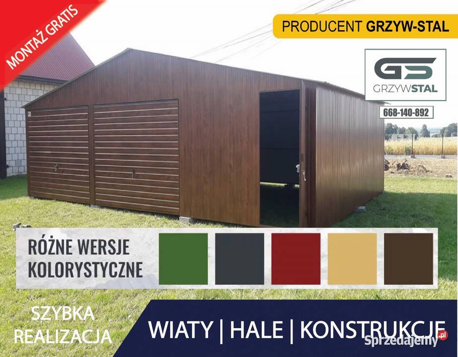 Garaż Blaszany Złoty Dąb Drewnopodobny Żuromin