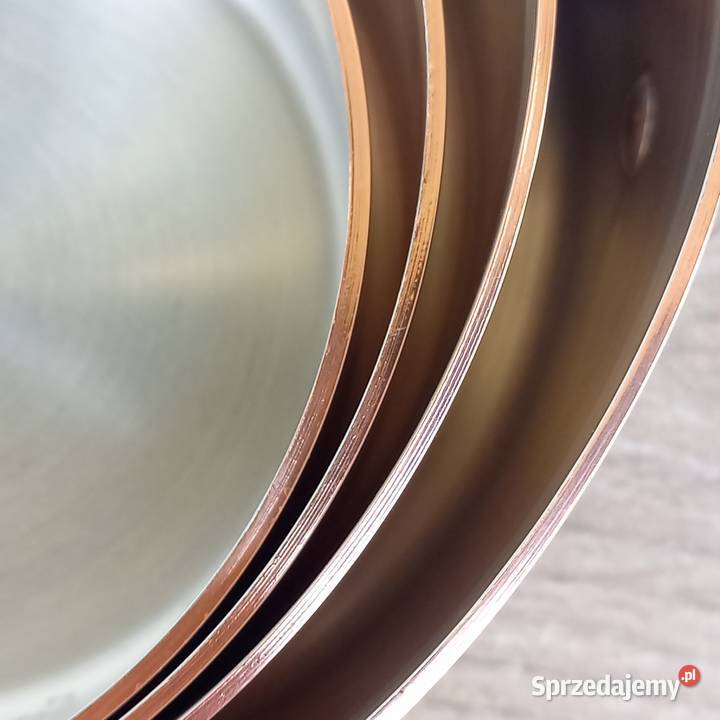 Miedziany garnek rondel komplet 4 grube dno Warszawa