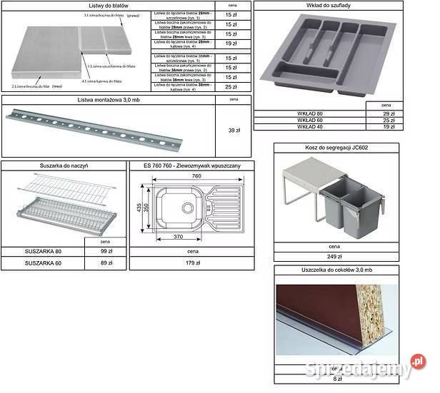 Duży zestaw mebli kuchennych 375x330x200 wysyłka Wrocław