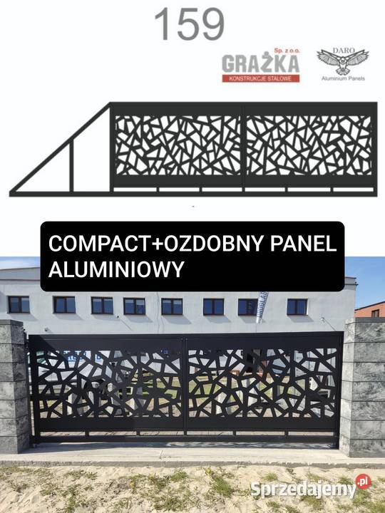 Nowość Brama przesuwna z panelem aluminiowym 4m łódzkie Pabianice