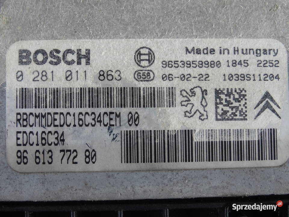 EDC16C34 9661377280 Sterownik komputer silnika osobowe Komputery Wieluń sprzedam