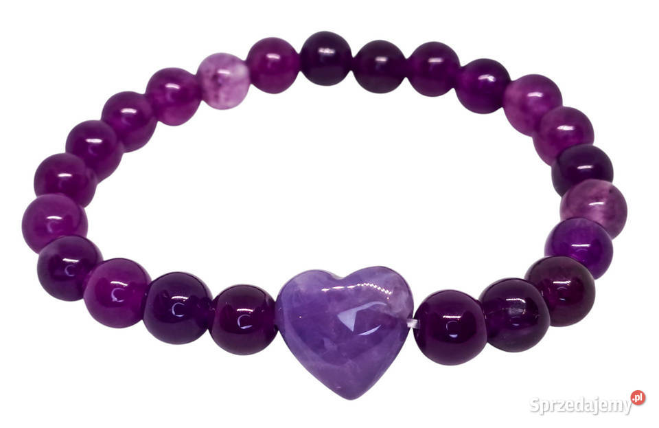 Bransoletka z ametystu AMETYST serce kulka 484 Warszawa