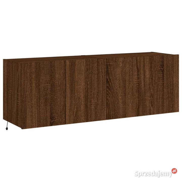 Ścienne szafki TV z LED 2 brązowy dąb 60x35x41 Warszawa