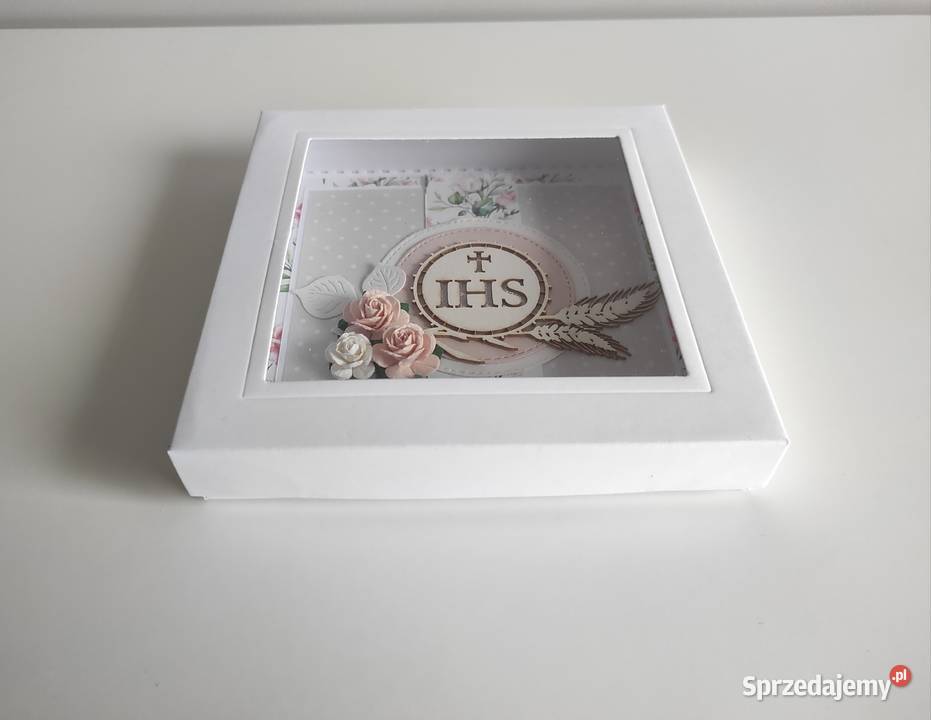 Kartka w pudełku ręcznie robiona na Komunię łódzkie Łódź