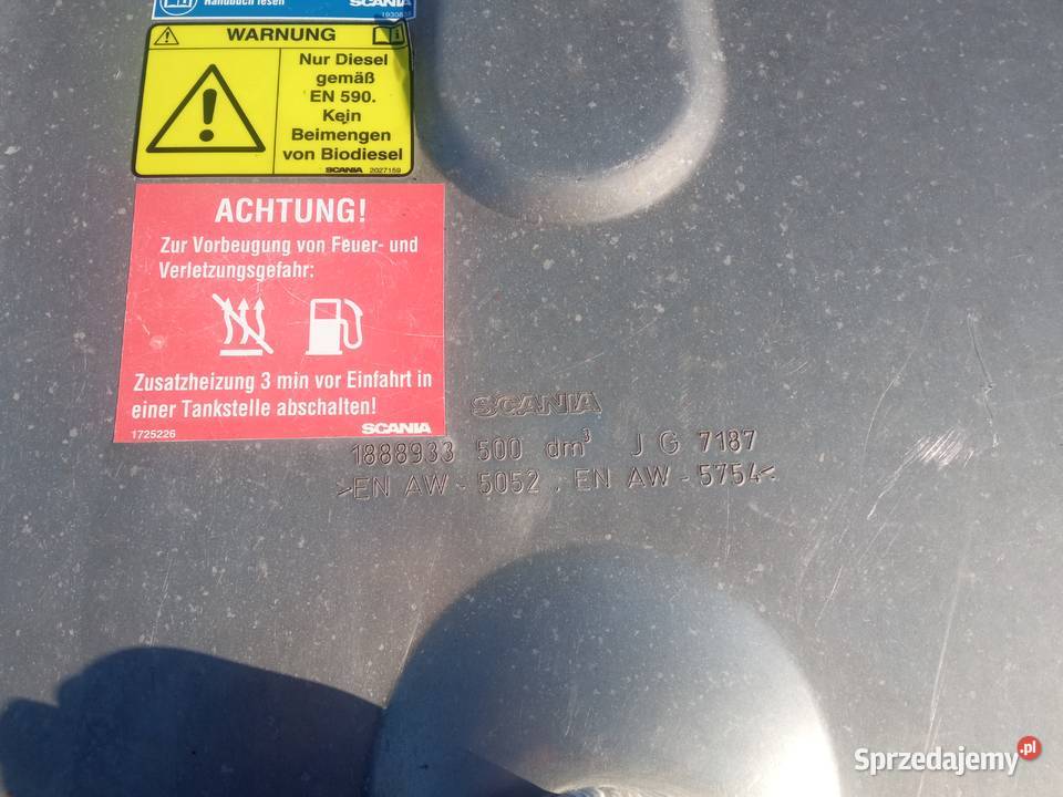 Zbiornik paliwa 2018 500l Scania kompletny Pajęczno