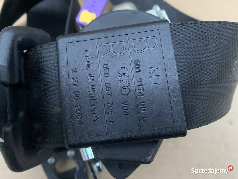 Pas bezpieczeństwa prawy przód 8E0857706F audi zachodniopomorskie Szczecin sprzedam