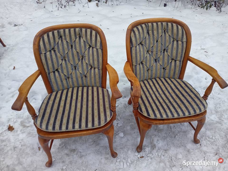 Fotele Drewniany ażurowe retro_Stylowe