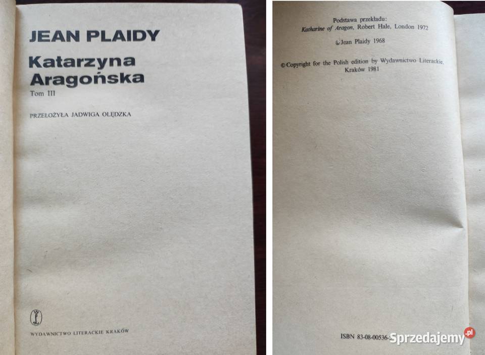Plaidy Jean Katarzyna Aragońska 1981