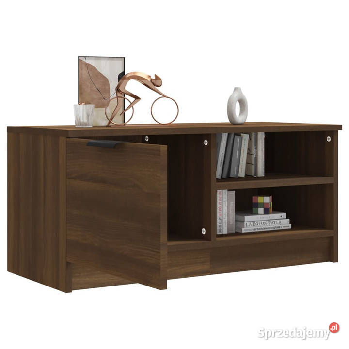 Szafka pod telewizor brązowy dąb 80x35x365