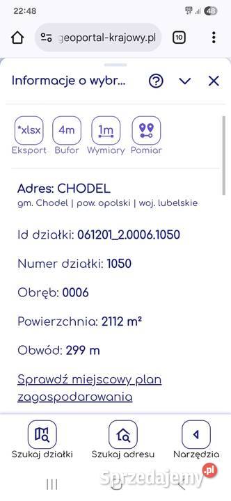 Sprzedam działkę w Chodlu