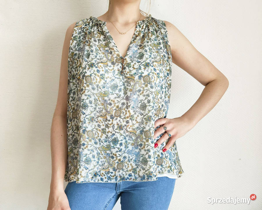 Boho koszulka bluzka top Zara M 38 orientalny