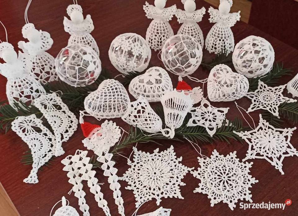 Ozdoby choinkowe na szydełku aniołki dzwonki śląskie Jaworzno sprzedam