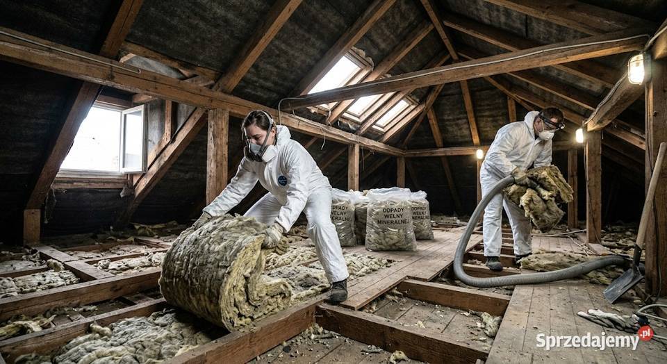Demontaż wełny mineralnej z poddaszy Wrocław Pozostałe