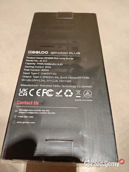 Gooloo gp 4000 plus jump starter urządzenie Kraków
