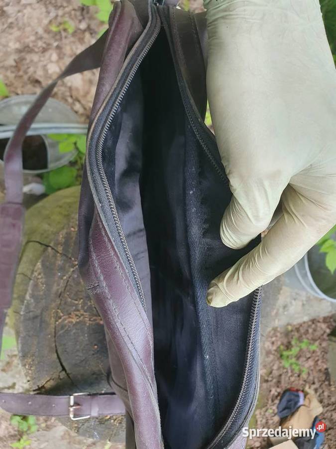 Stara torba duża skórzana zasuwana PRL lata 70te Warszawa