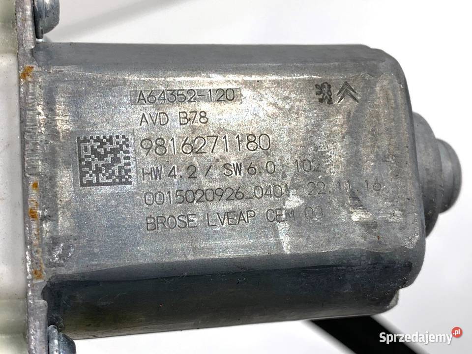 PODNOŚNIK SZYBY PRAWY PRZÓD CITROEN C4 PICASSO