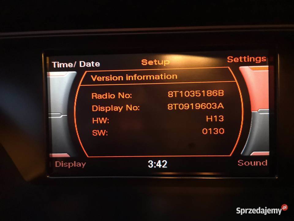 Audi Concert menu Elektronika