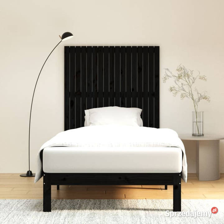 Wezgłowie łóżka czarne 108x3x110 lite drewno Warszawa sprzedam