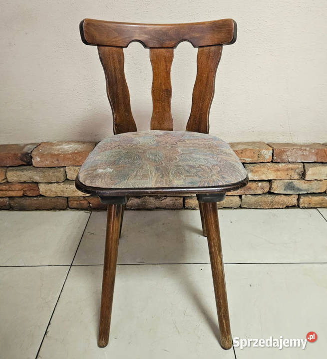 KRZESŁO DĘBOWE fotel DREWNO Z OBICIEM stylowe Pszczyna