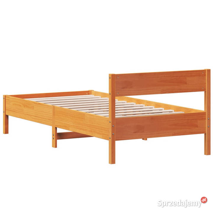 Rama łóżka bez materaca woskowy brąz lita sosna 105cm