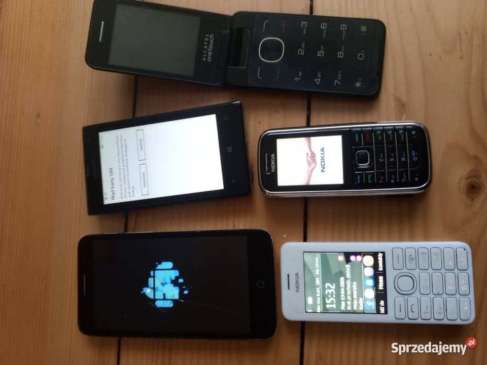 Sprzedam 5 telefony Alcatel Nokia Sprawne stan małopolskie Skawina sprzedam