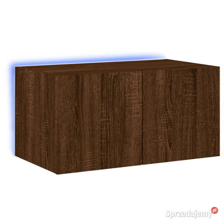Ścienna szafka TV z LED brązowy dąb 60x35x31 Warszawa sprzedam