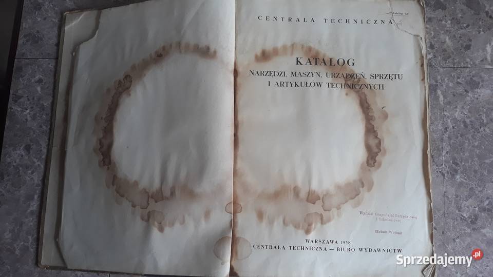 Stara książka katalog centrali technicznej 1958r Tczew