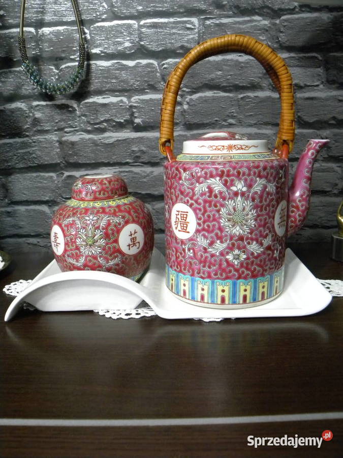 chiński zestaw do herbaty Mun Shou porcelana Legnica