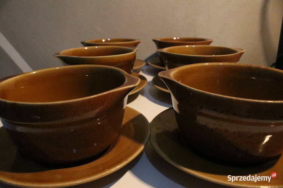 Bulionówki ze spodkami komplet 6 Mirostowice Wrocław