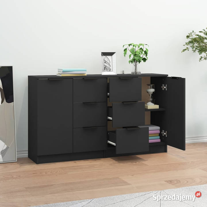 Komody 2 czarne 60x30x70 materiał drewnopochodny Warszawa