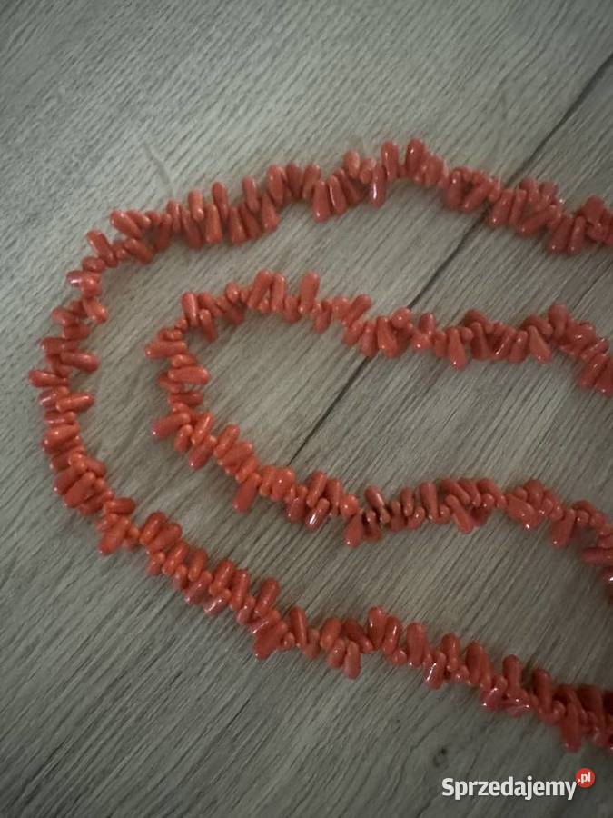 Naszyjnik podwójny Koral z lat 70tych Łódź