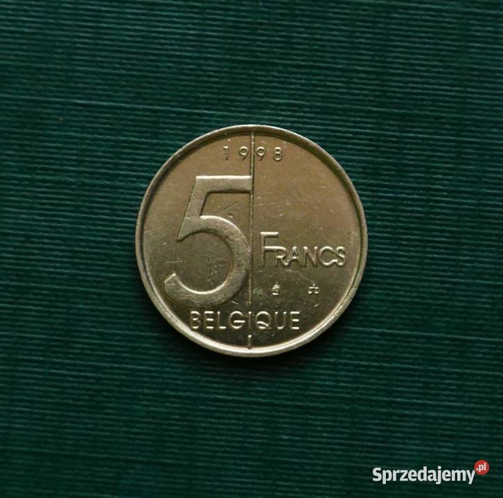 BELGIA 5 franków 1998r Napis francusku BELGIQUE Gliwice