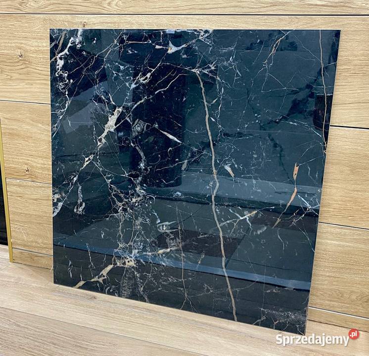 Twardy gres polerowany CZARNY MARMUR 60x60 Łask