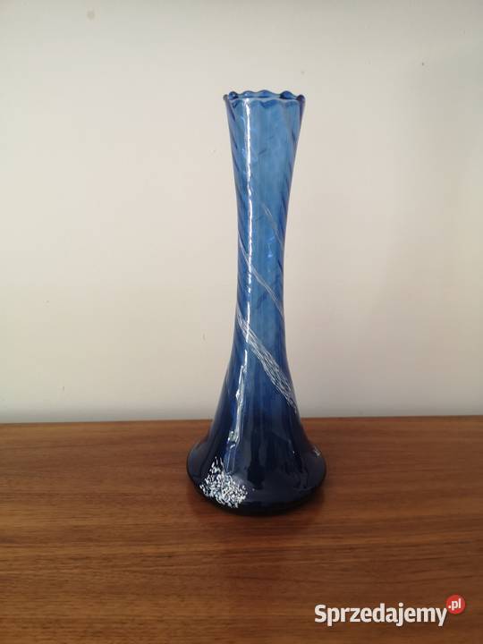Wazon kobaltowy vintage PRL