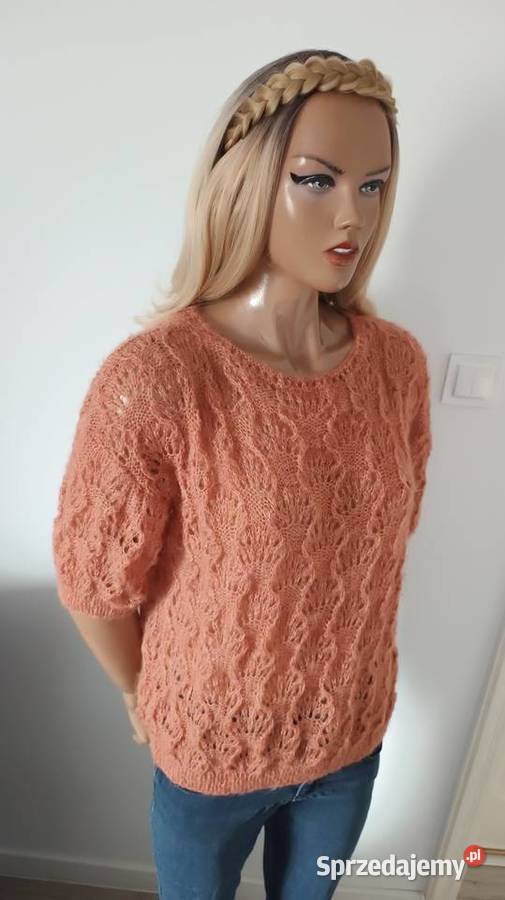 Sweterek ręcznie robiony na drutach Wkładane przez głowę  Swetry i golfy