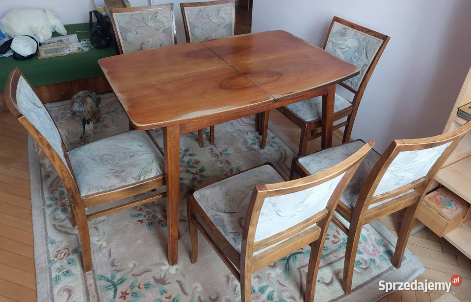 Stół drewniany 6 krzeseł drewnianych Meble świętokrzyskie