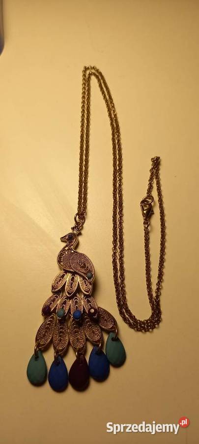 Długi wisiorek z pawiem Dla kobiet Warszawa sprzedam