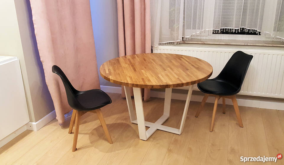 Nowoczesny stół dębowy okrągły Loft 120