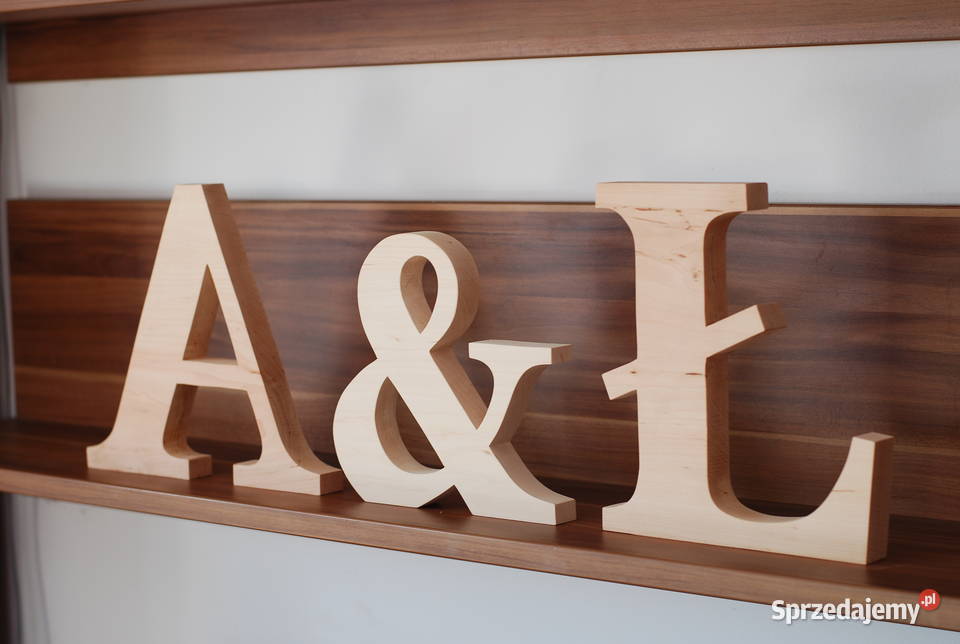 litery drewniane Inicjały ślubne wesele ślub Opole