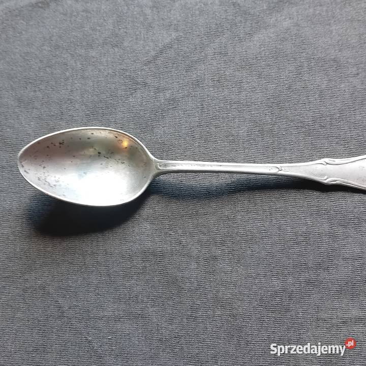 Zabytkowa platerowana łyżeczka punca nieczytelna Koźminek