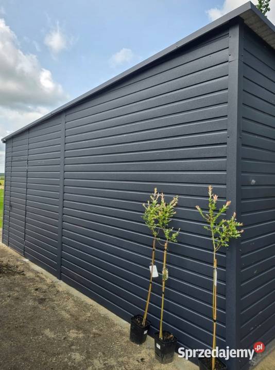 Garaż blaszany 5x6 jednospadowy na przód z bramą Pozostałe Jodłownik