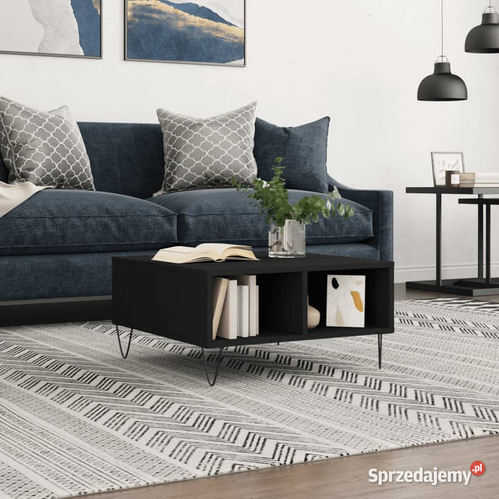 Stolik kawowy czarny 60x60x30 materiał Dom i Ogród mazowieckie