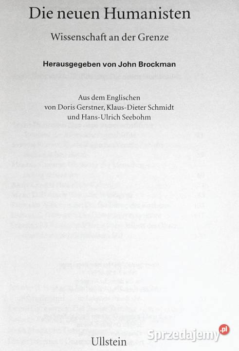 Die neuen Humanisten John Brockman Chełm sprzedam