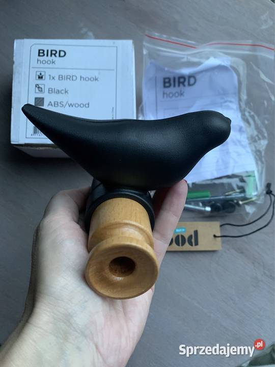 Wieszaczek Wood BIRD czarny nowy
