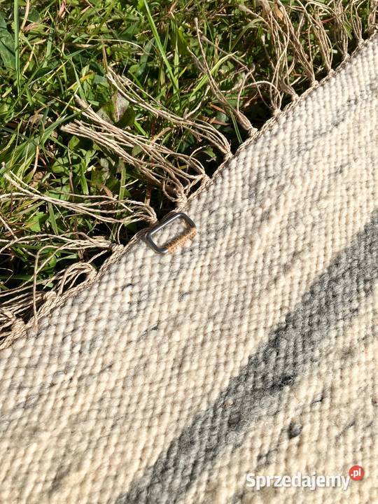 Długi kilim wełniany Cepelia PRL kwiaty Nisko