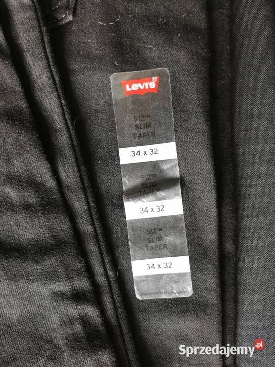 Levis 512 MĘSKIE CZARNE jeansy elastyczne W34 Odzież codzienna łódzkie Łódź