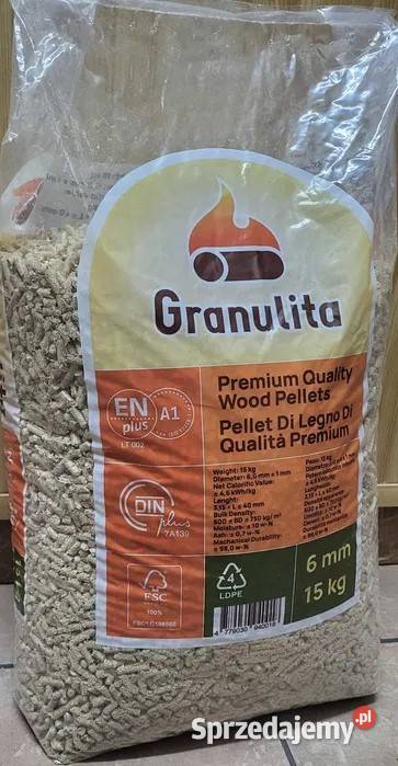Pellet drzewny granulita jasny A1 EN